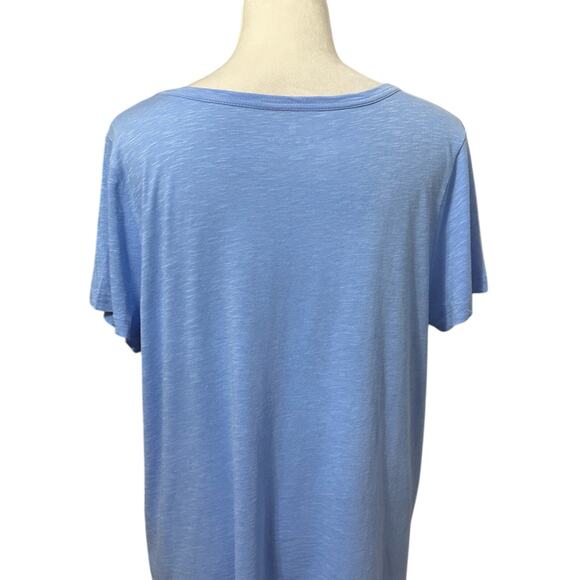 Caslon Casual T-Shirt Short Sleeves Scoop Neckline Soft Knit Blue Women's S NWT - Picture 5 of 9
